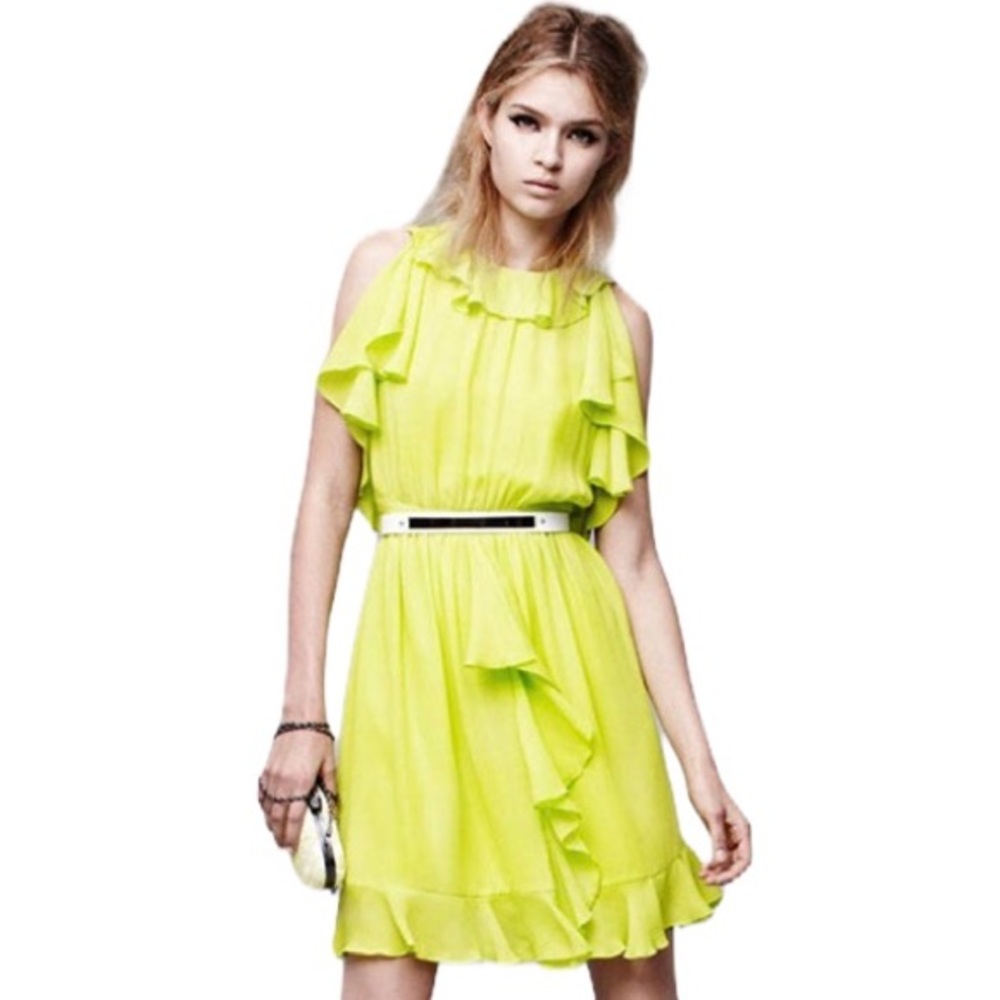 Prabal Gurung Yellow Ruffle Dress